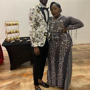 Custom made grey gala prom dress